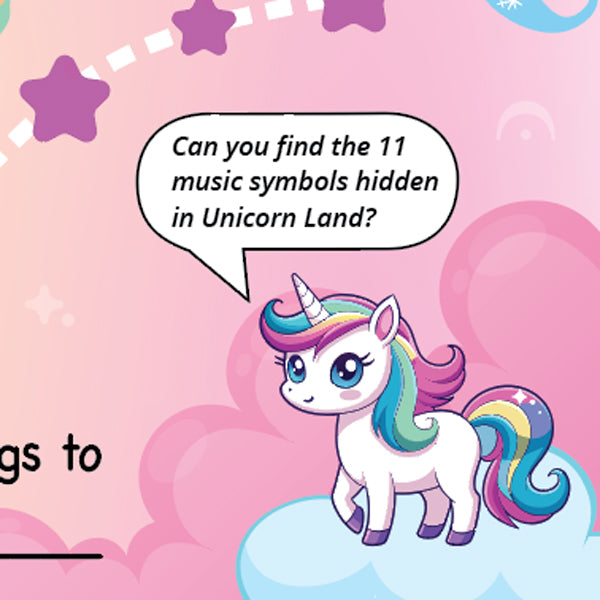 Unicorn Adventure A3 Music Practice Chart by Musically Gifted