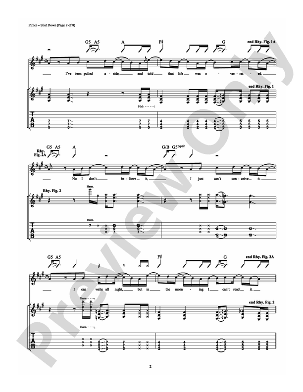 Shut Down - Guitar TAB (Digital Download)