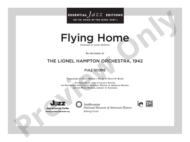 Flying Home - Jazz Ensemble Conductor Score & Parts(Digital Download)