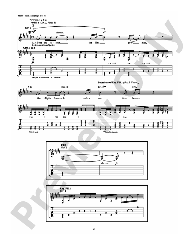 Poor Miss - Guitar TAB (Digital Download)