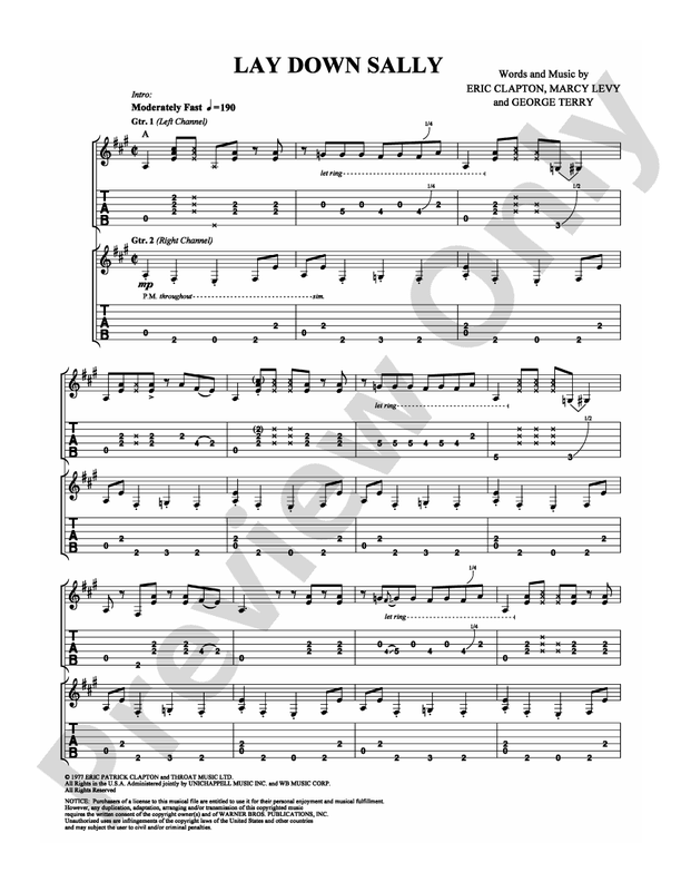 Lay Down Sally - Guitar TAB (Digital Download)
