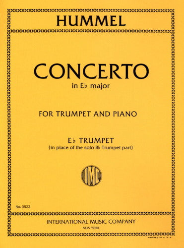 Concerto in Eb Maj - Eb Trumpet PART ONLY - Hummel - IMC3522