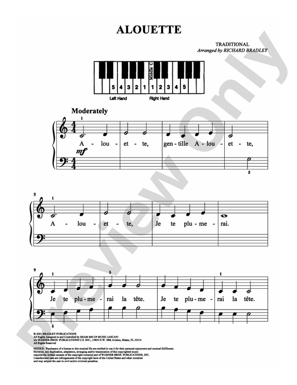 Alouette - Arr. Richard Bradley - Easy Piano (Digital Download)