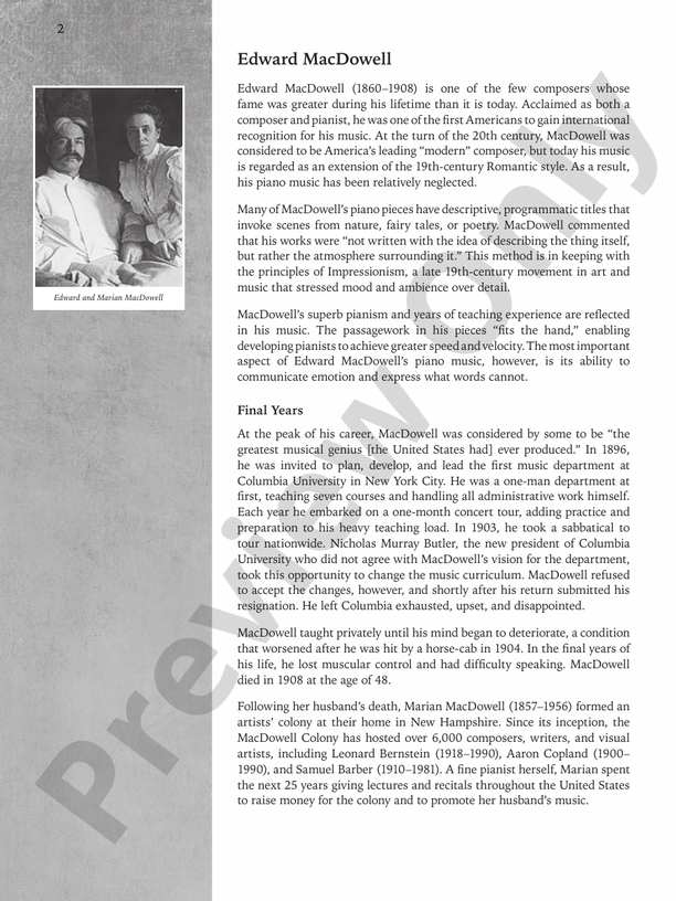 Classics for the Advancing Pianist: Edward MacDowell, Book 3: Early Advanced to Advanced Repertoire - Piano (Digital Download)