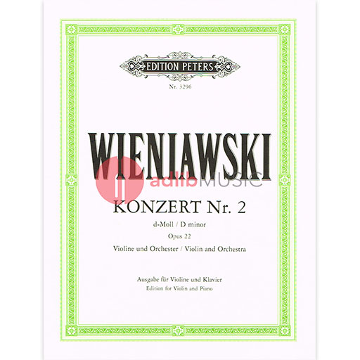 Wieniawski - Concerto #2 in Dmin Op22 - Violin/Piano Accompaniment - Peters P3296