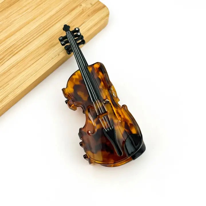 Hair Claw Violin Small Tortoise Shell Colour