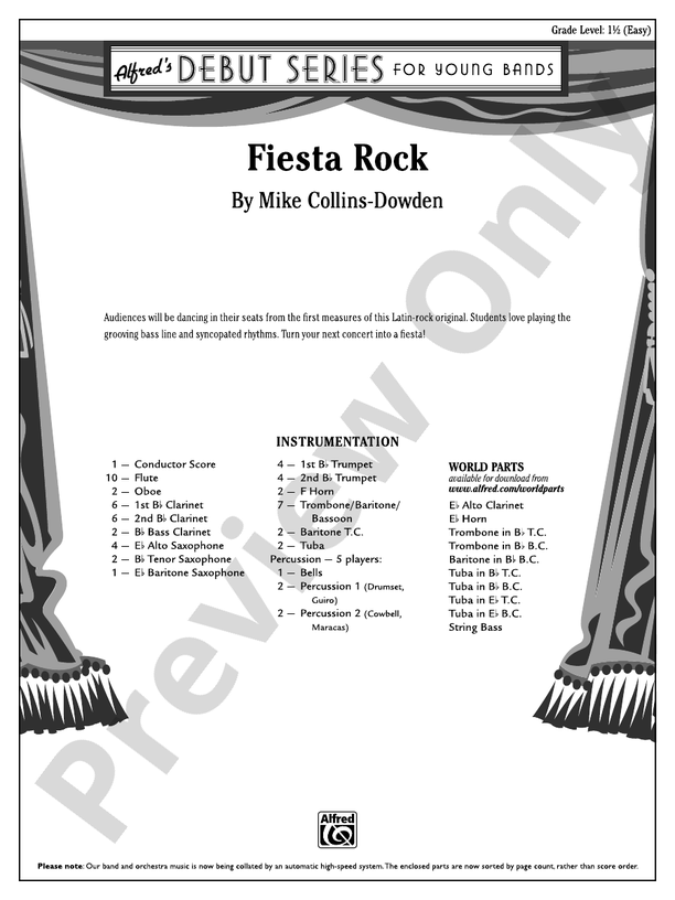 Fiesta Rock - Concert Band Conductor Score & Parts (Digital Download)