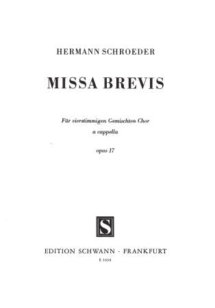 Missa Brevis Op.17 (S1634) - SATB Choral Octavo (Digital Download)