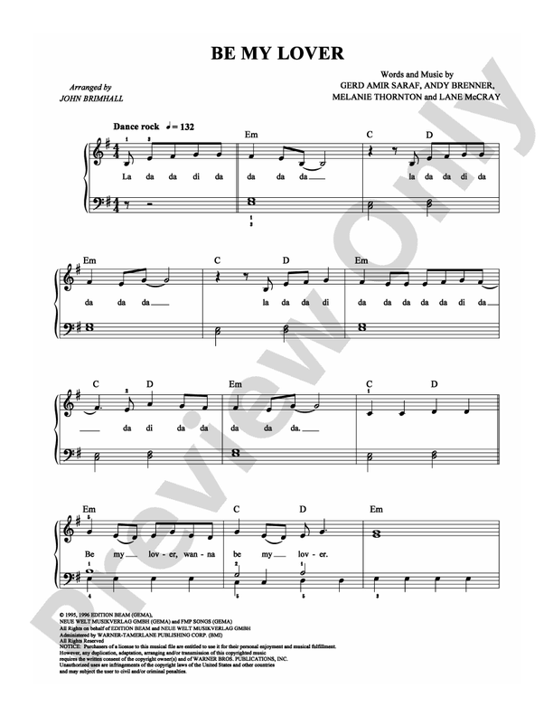 Be My Lover - Arr. John Brimhall - Easy Piano (Digital Download)