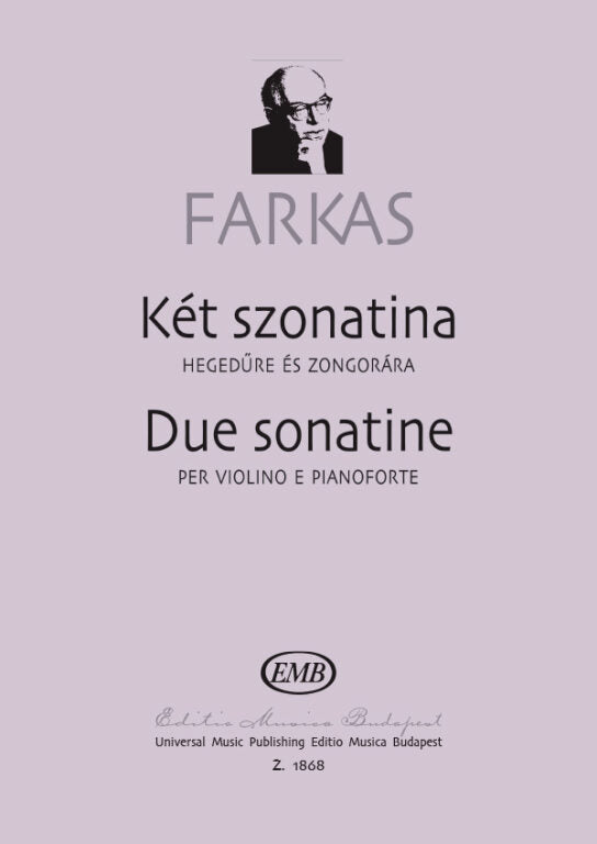 Farkas - 2 Sonatinas - Violin/Piano Accompaniment EMB Z1868