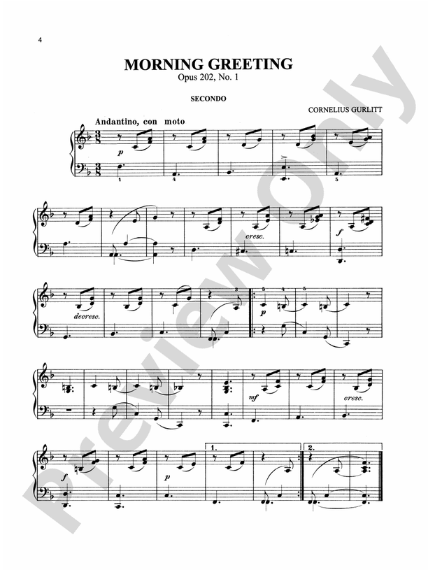 Gurlitt - Stray Leaves, Op. 202 - 1 Piano, 4 Hands (Digital Download)