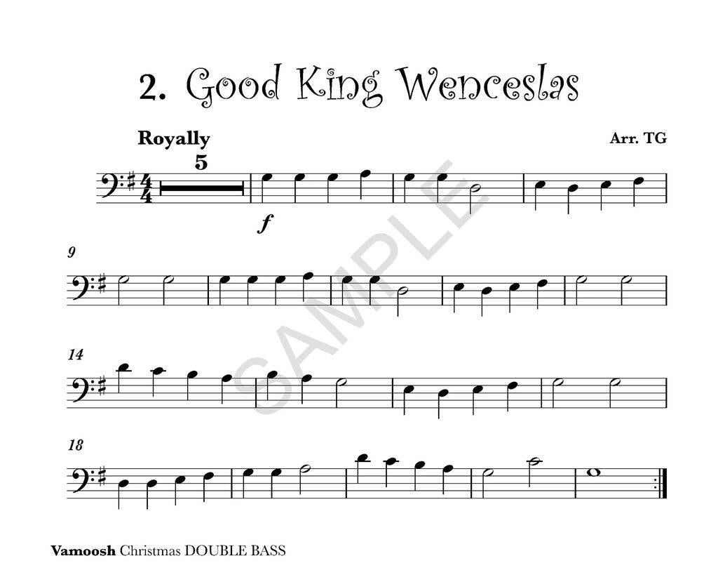 Vamoosh Christmas - Double Bass/Audio Access Online arranged by Gregory Vamoosh Music VAM18