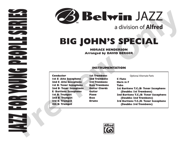 Big John's Special - Jazz Ensemble Conductor Score & Parts(Digital Download)