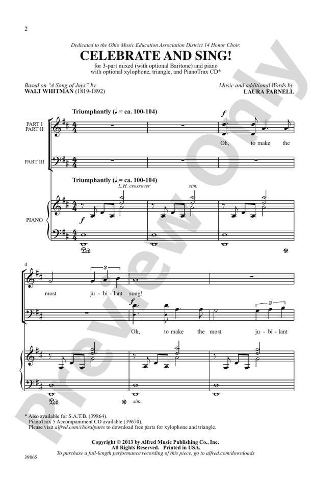 Celebrate and Sing! – 3-Part Mixed Choral Octavo (Digital Download)