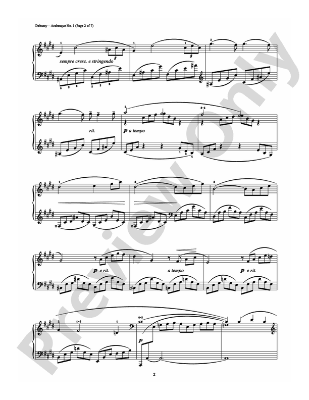 Debussy - Arabesque No. 1 - Piano (Digital Download)