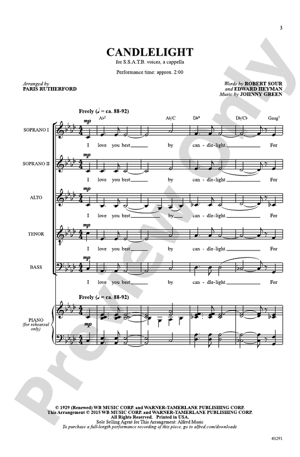 Candlelight – SSATB, a cappella Choral Octavo (Digital Download)