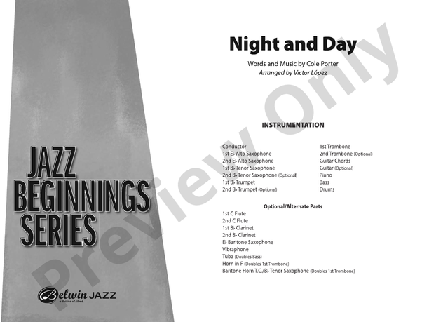 Night and Day (Jazz Beginnings Series) – Jazz Ensemble Conductor Score & Parts (Digital Download)