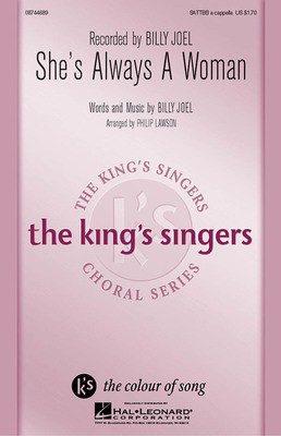 She's Always a Woman - Billy Joel - SATTBB Philip Lawson Hal Leonard Choral Score Octavo