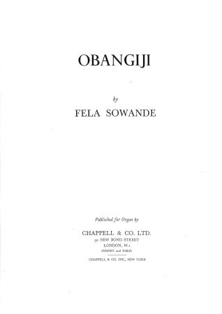 Obangiji - Organ (Digital Download)