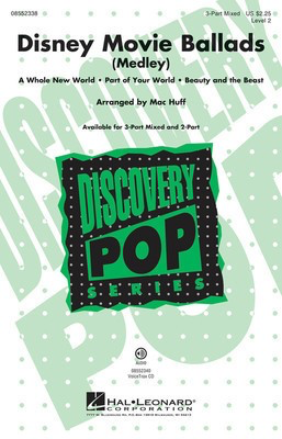 Disney Movie Ballads - (Medley) Discovery Level 2 - 2-Part Mac Huff Hal Leonard Choral Score Octavo