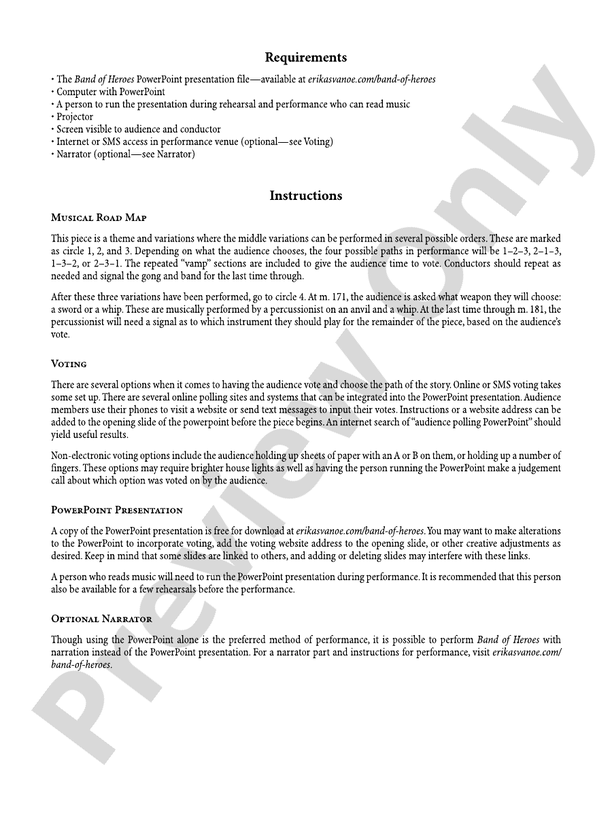 Band of Heroes - Concert Band Conductor Score & Parts (Digital Download)
