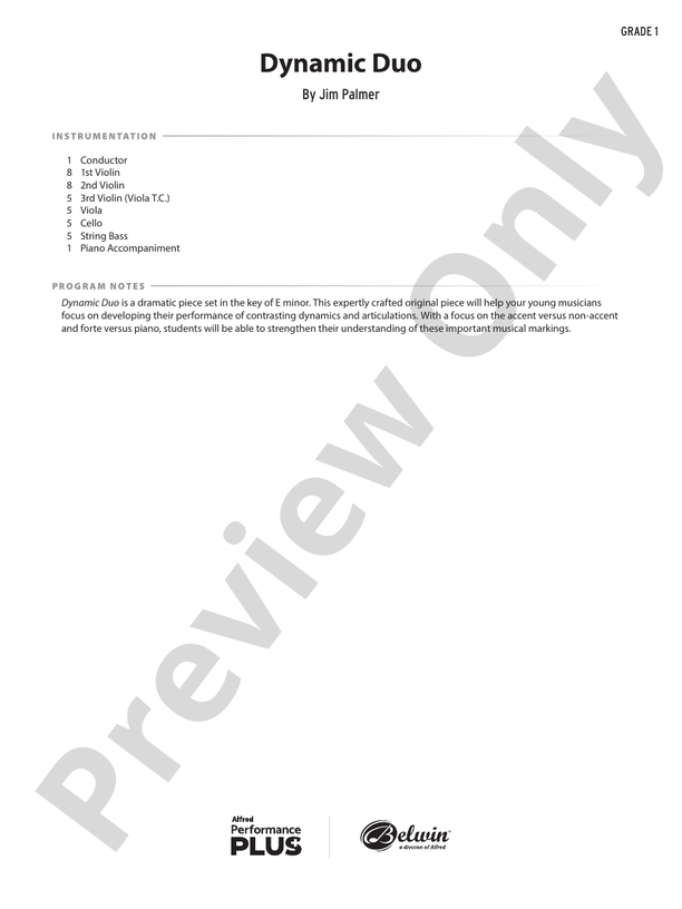 Dynamic Duo - String Orchestra Conductor Score & Parts (Digital Download)