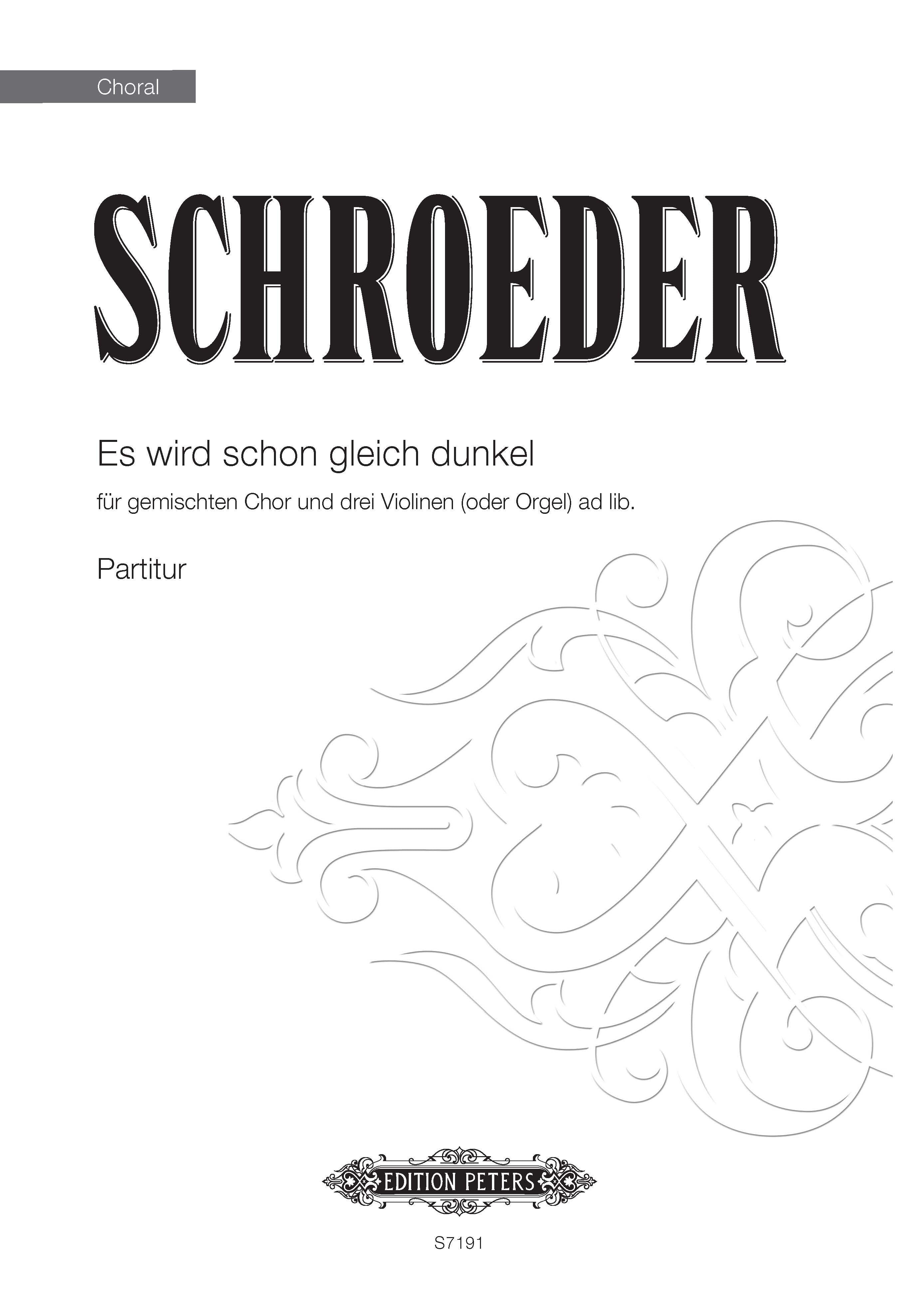 Es Wird Schon Gleich Dunkel (S7191) - Organ/SATB Choral Octavo (Digital Download)