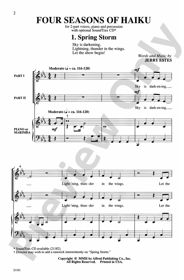 Four Seasons of Haiku – 2-Part Choral Octavo (Digital Download)