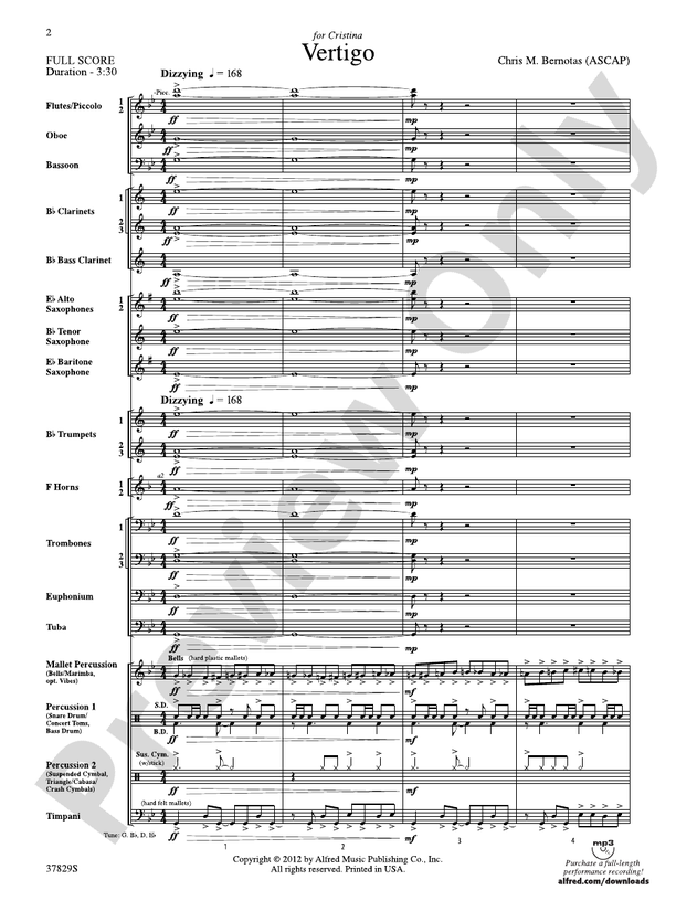 Vertigo - Concert Band Conductor Score & Parts (Digital Download)
