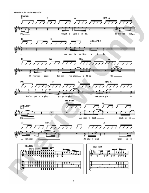 Give To Live - Guitar TAB (Digital Download)