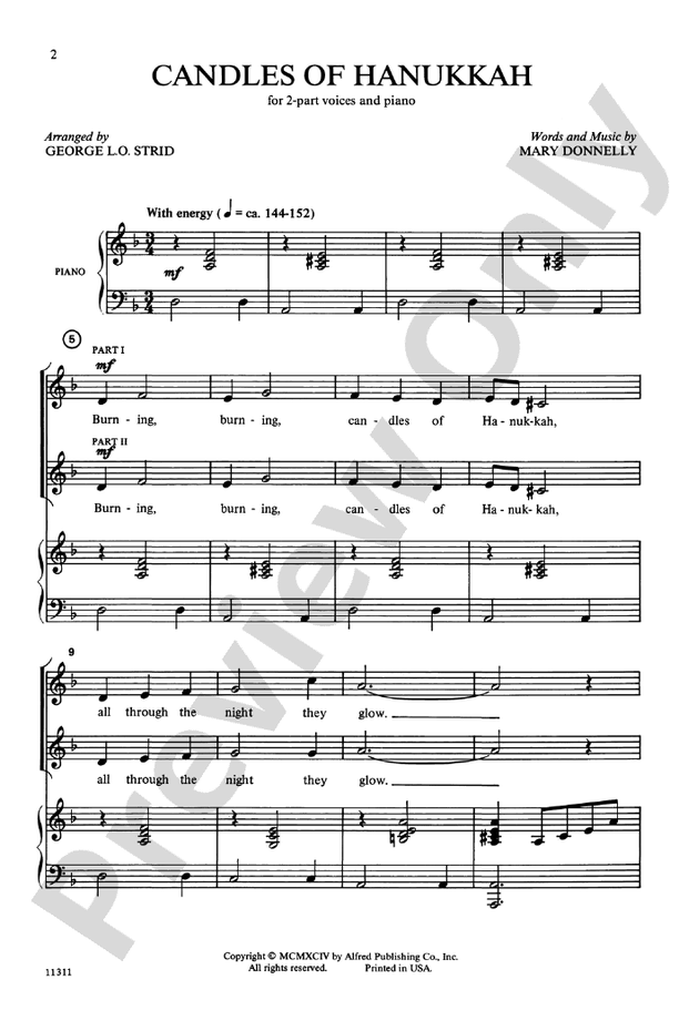 Candles of Hanukkah – 2-Part Choral Octavo (Digital Download)