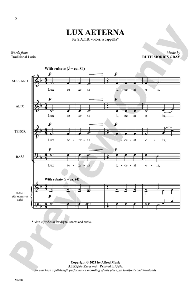 Lux Aeterna - SATB Choral Octavo (Digital Download)