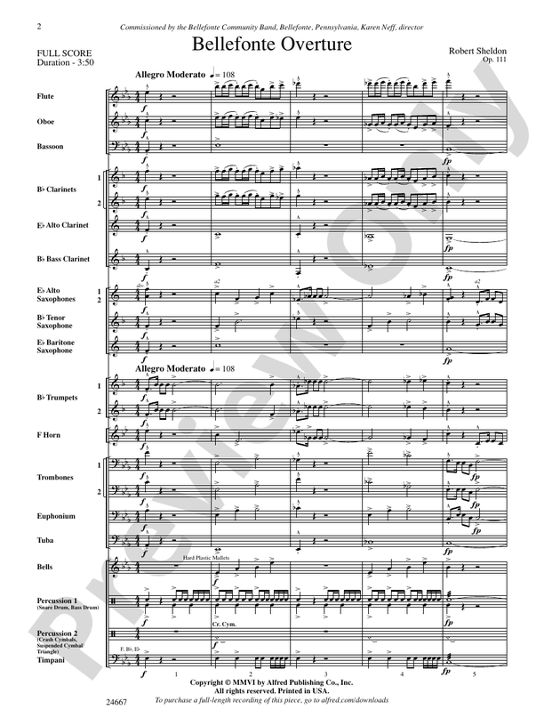 Bellefonte Overture - Concert Band Conductor Score & Parts (Digital Download)