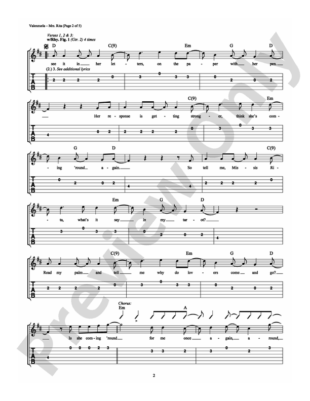 Mrs. Rita - Easy Guitar (Digital Download)
