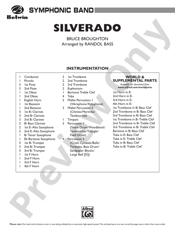Silverado - Concert Band Conductor Score & Parts (Digital Download)