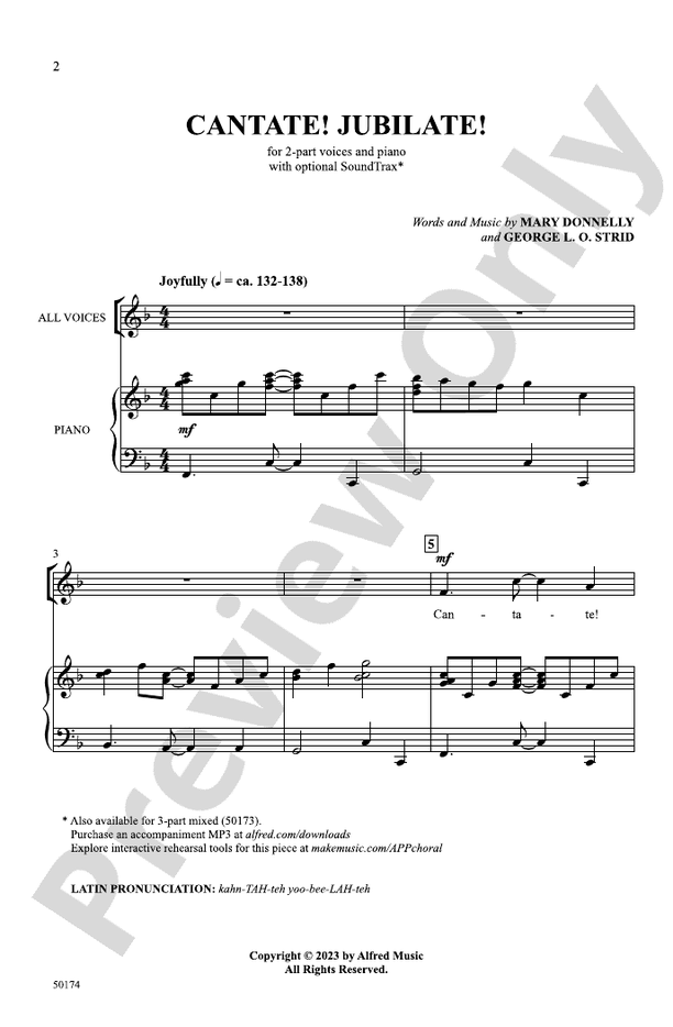 Cantate! Jubilate! - 2 Part Treble Choral Octavo (Digital Download)