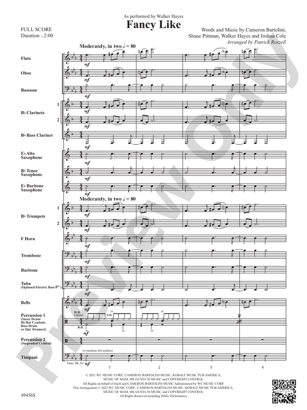 Fancy Like - Concert Band Conductor Score & Parts (Digital Download)