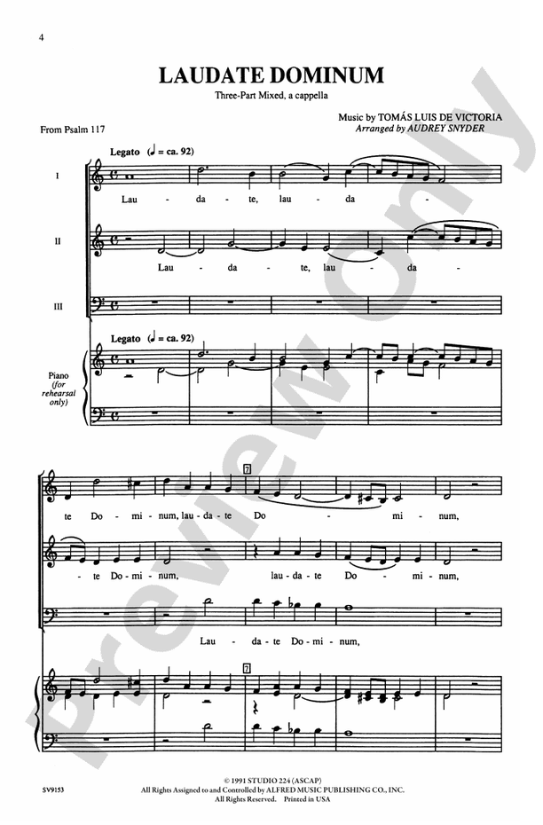 Laudate Dominum – 3-Part Mixed, a cappella Choral Octavo (Digital Download)