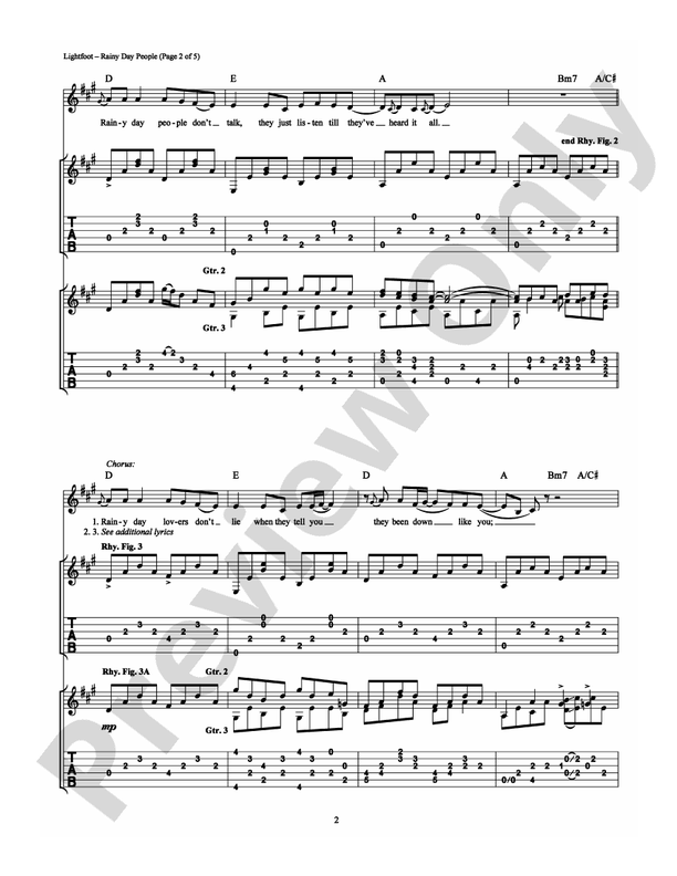 Rainy Day People - Guitar TAB (Digital Download)