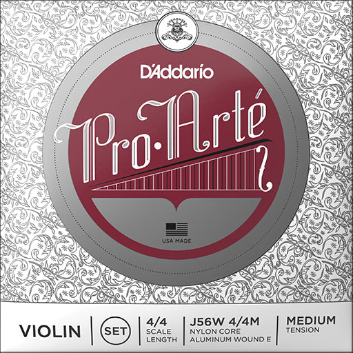 D'Addario Pro Arte Violin, 4/4, Set (Alum E)