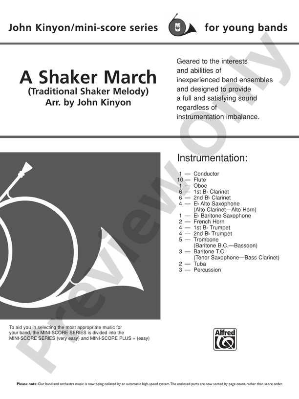 A Shaker March - Concert Band Conductor Score & Parts (Digital Download)