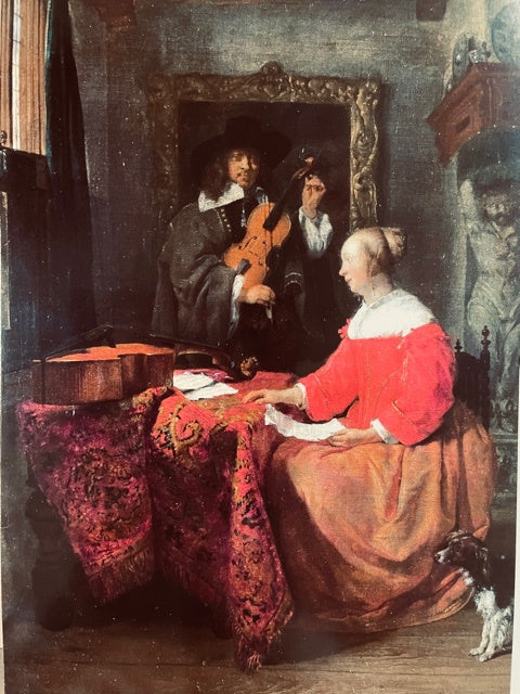 Greeting Card - Maxi Card - A Woman Seated at a Table by Gabriel Metsu.