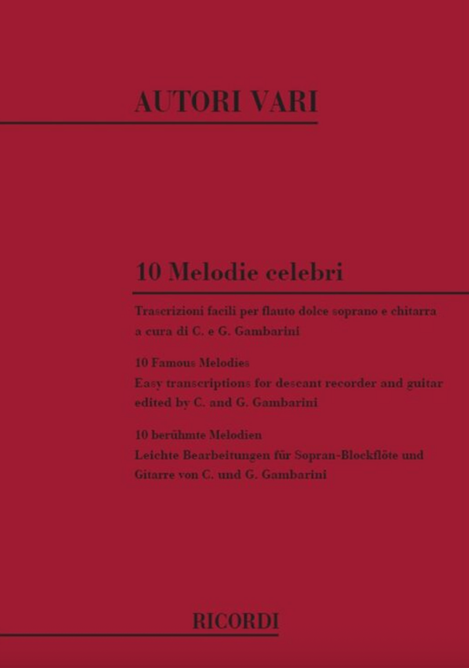 10 Melodie Celebri for Flute - Ricordi