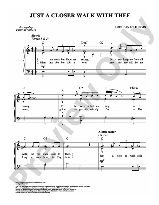 Just a Closer Walk With Thee - Arr. John Brimhall - Easy Piano (Digital Download)