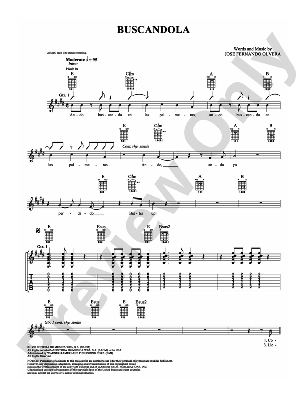 Buscandola - Guitar TAB (Digital Download)
