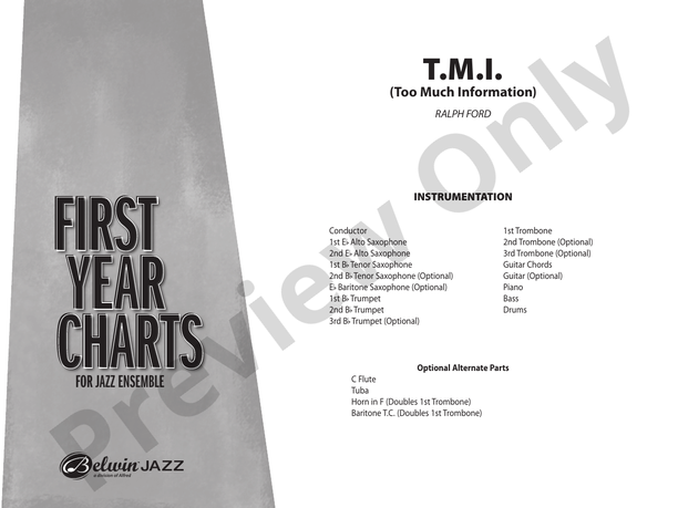 T.M.I. (Too Much Information) - Jazz Ensemble Conductor Score & Parts (Digital Download)