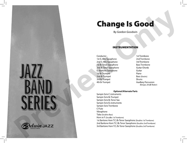 Change Is Good – Jazz Ensemble Conductor Score & Parts (Digital Download)