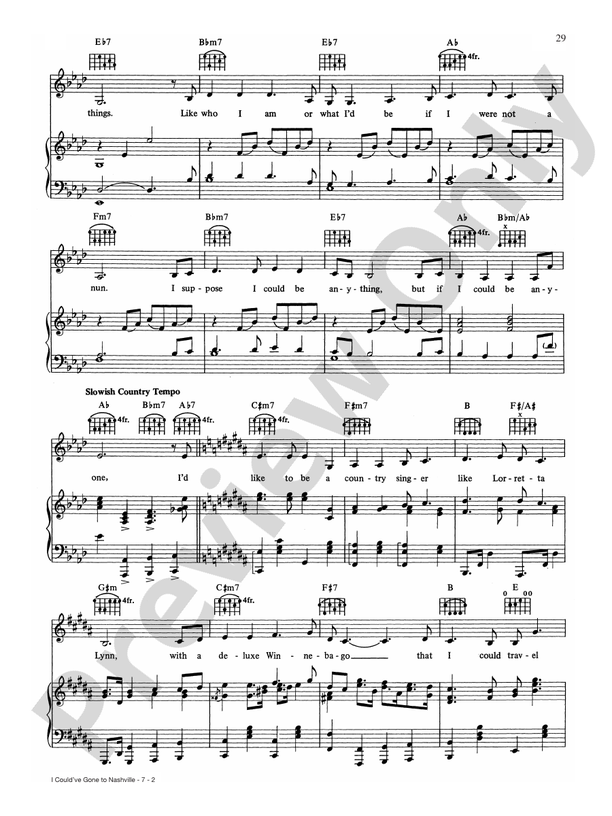 I Could've Gone to Nashville (from Nunsense) - PVG (Digital Download)