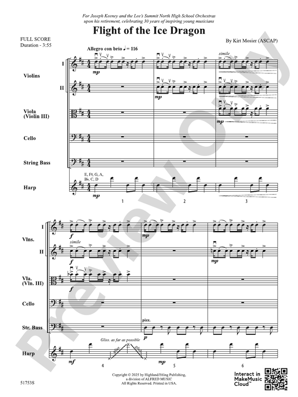 Flight of the Ice Dragon - String Orchestra Conductor Score & Parts (Digital Download)