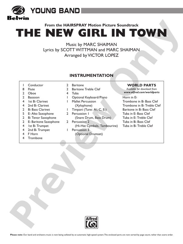 The New Girl in Town - Concert Band Conductor Score & Parts (Digital Download)